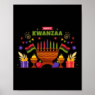 Affiche Joyeux Kwanzaa Sept Principes De Kwanzaa Kinara M
