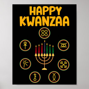 Affiche Joyeux Kwanzaa Sept Principes De Kwanzaa Kinara M