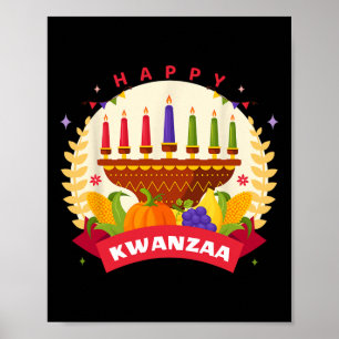 Affiche Joyeux Kwanzaa Sept Principes De Kwanzaa Kinara M