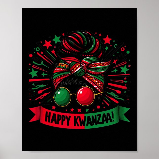 Affiche Joyeux Kwanzaa Sept Principes De Kwanzaa Messy Bu (Devant)