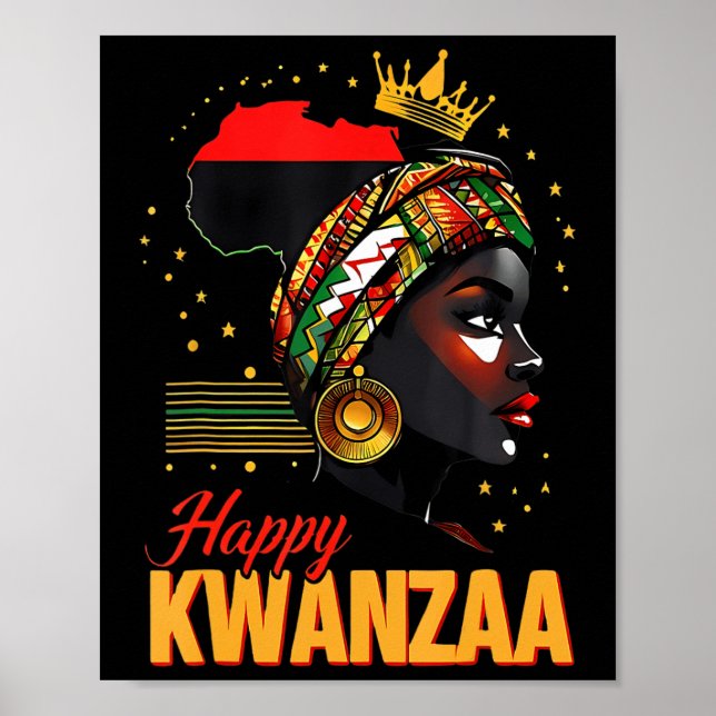 Affiche Joyeux Kwanzaa Sept Principes De Kwanzaa Women Me (Devant)