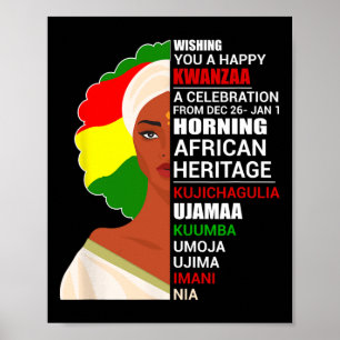 Affiche Joyeux Kwanzaa Sept Principes Des Femmes De Kwanza