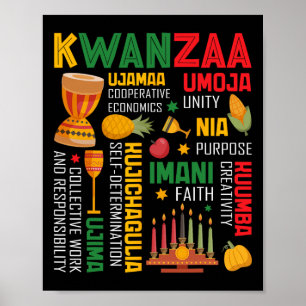 Affiche Joyeux Kwanzaa Sept Principes Des Femmes De Kwanza