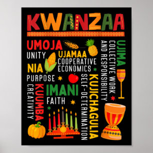 Affiche Joyeux Kwanzaa Sept Principes Des Femmes De Kwanza