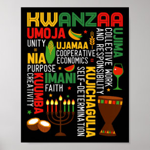 Affiche Joyeux Kwanzaa Sept Principes Des Femmes De Kwanza