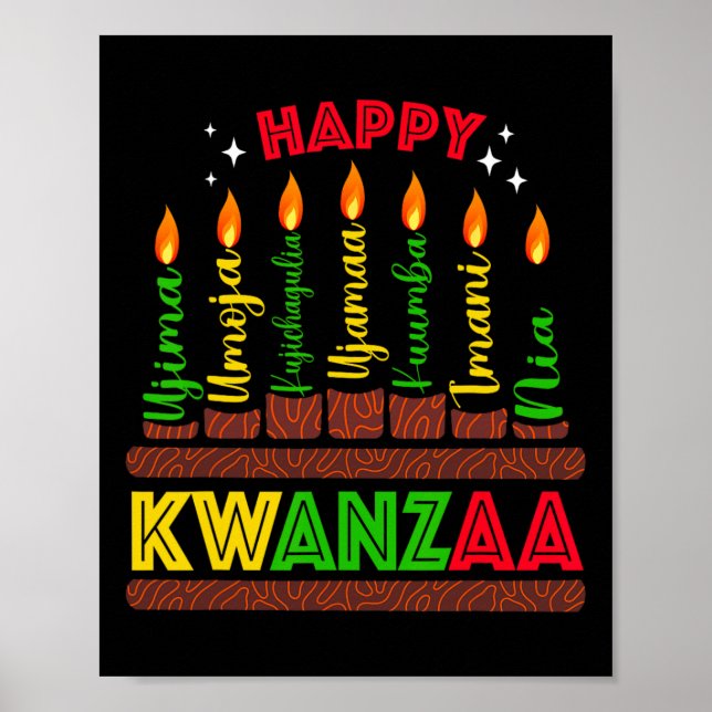 Affiche Joyeux Kwanzaa Sept Principes Des Femmes De Kwanza (Devant)