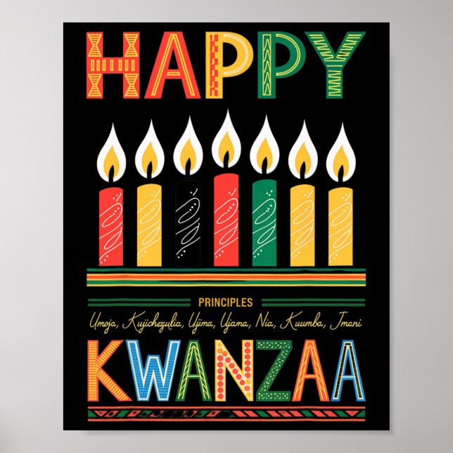 Affiche Joyeux Kwanzaa Sept Principes Des Femmes De Kwanza (Devant)