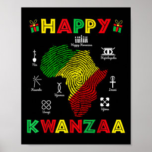 Affiche Joyeux Kwanzaa Sept Principes Des Femmes Kwanzaa 7