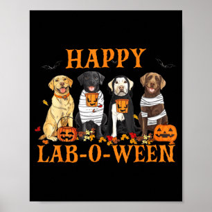 Affiche Joyeux Lab-O-Ween Labrador Saison Halloween Chien