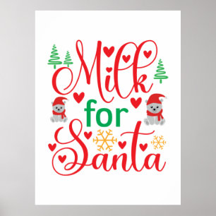 Affiche Joyeux Lait De Noël Pour Père Noël