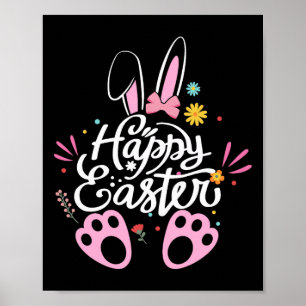 Affiche Joyeux lapin de lapin oeuf Joyeux Pâques Jour 2024
