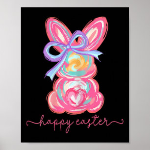 Affiche Joyeux Lapin de Pâques Brosse de lapin La Femme
