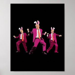 Affiche Joyeux lapin de Pâques Chasse de printemps oeufs R
