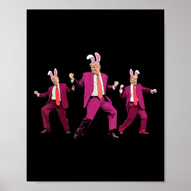 Affiche Joyeux lapin de Pâques Chasse de printemps oeufs R (Devant)