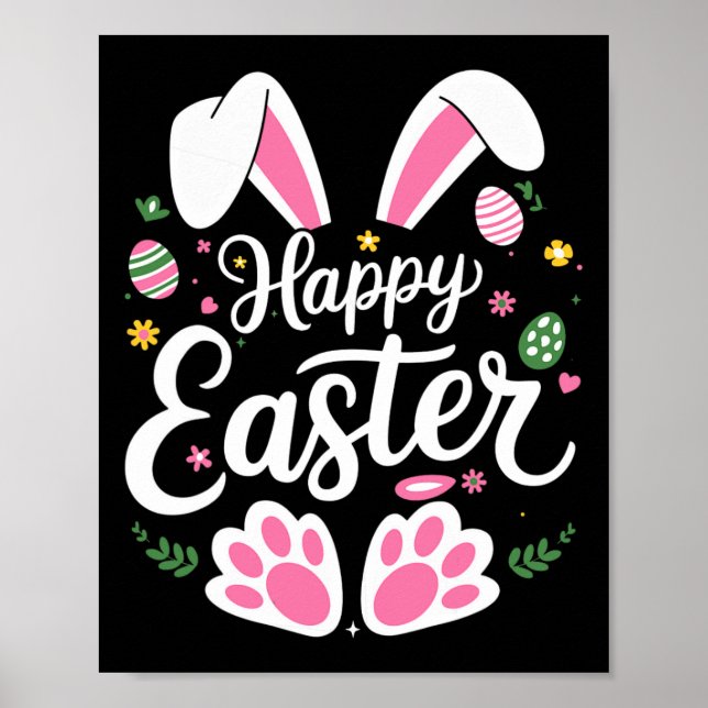 Affiche Joyeux lapin de Pâques Easter Esquad chasse OEufs  (Devant)
