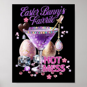 Affiche Joyeux lapin de Pâques Favori Hot Mess Cute Martin