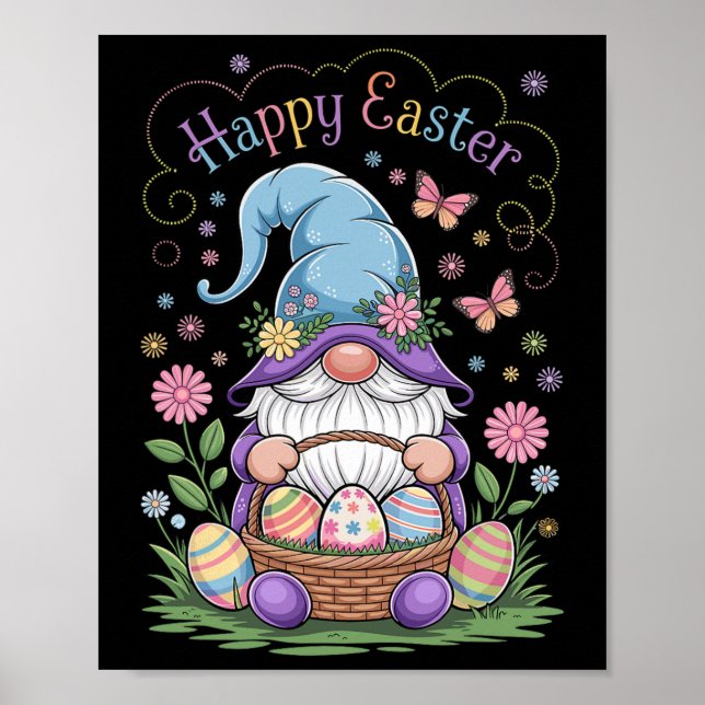 Affiche Joyeux lapin de Pâques Gnome Hug Oeufs de Pâques G (Devant)