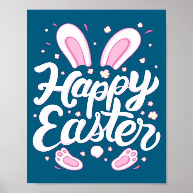 Affiche Joyeux lapin de Pâques Graphique de printemps pour (Devant)