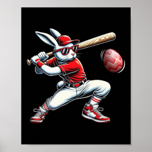 Affiche Joyeux Lapin de Pâques Jouer Vendre Pâques Sport E