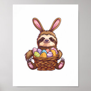 Affiche Joyeux lapin de Pâques Pâques Panier OEufs de Pâqu