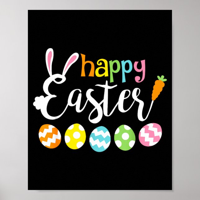 Affiche Joyeux lapin de Pâques visage de lapin drôle de jo (Devant)