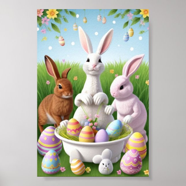 Affiche Joyeux lapins de Pâques (Devant)