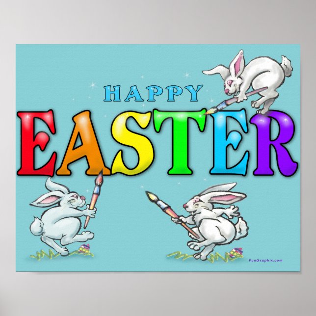 Affiche Joyeux lapins de Pâques (Devant)