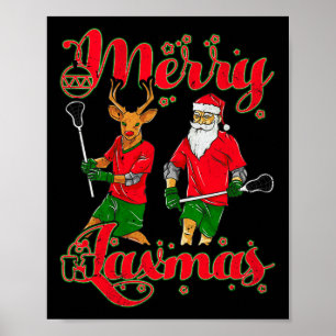 Affiche Joyeux Laxmas Lacrosse de Noël Reindeer Sa