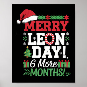 Affiche Joyeux Leon Jour Noel à l'envers drôle Coun de Noë