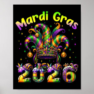 Affiche Joyeux Mardi Gras 2026 Carnaval Nouvelle-Orléans F