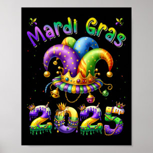 Affiche Joyeux Mardi Gras Carnaval Mardi Gras 2025 Jester
