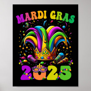 Affiche Joyeux Mardi Gras Carnaval Mardi Gras 2025 Jester 