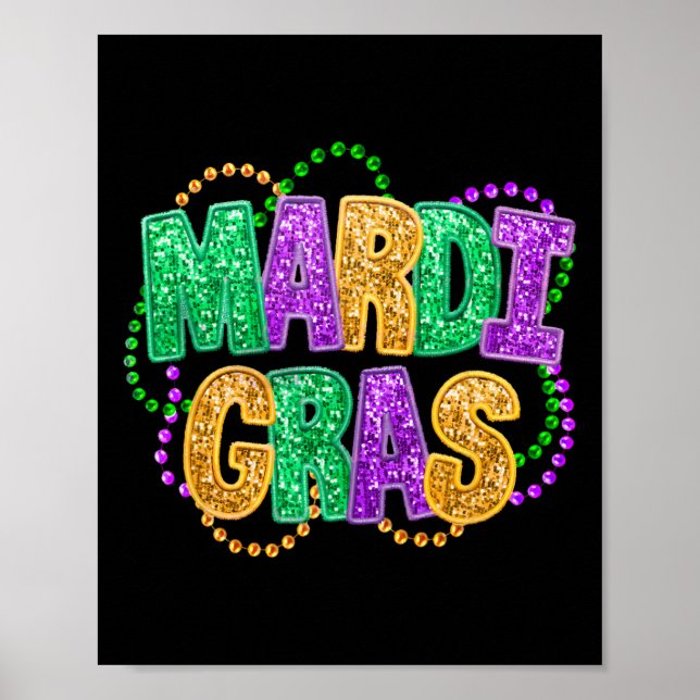 Affiche Joyeux Mardi Gras Mardi Gras Carnaval Fête Par (Devant)