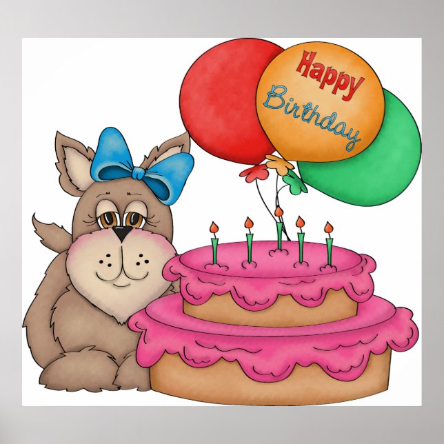 Affiche Joyeux Marionnette d'anniversaire (Devant)