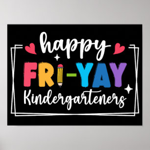 Affiche Joyeux maternelle fri-Yay Funny Vendredi Professeu