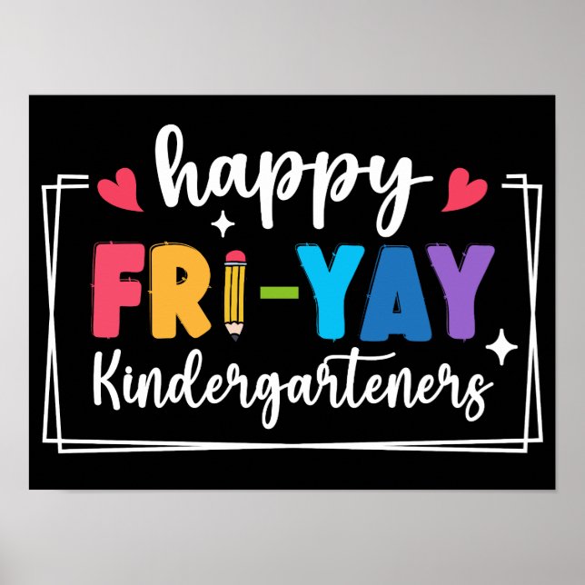 Affiche Joyeux maternelle fri-Yay Funny Vendredi Professeu (Devant)
