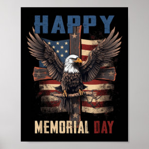 Affiche Joyeux Memorial Day 4 juillet drapeau américain Pa
