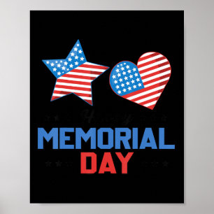 Affiche Joyeux Memorial Day 4 juillet drapeau américain Pa