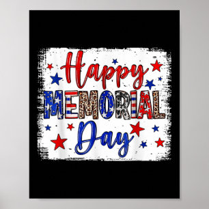 Affiche Joyeux Memorial Day Patriotic American Flag 4e de