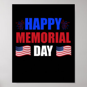 Affiche Joyeux Memorial Day USA Drapeau américain patrioti
