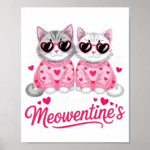 Affiche Joyeux Meowentin’s Mignon Couple Romantique de Cha