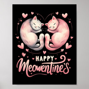 Affiche Joyeux Meowentine's mignon Valentine Amoureux des