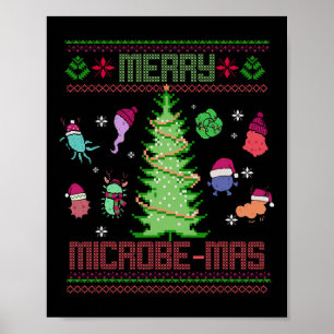 Affiche Joyeux Microbe-Noël Microbiologie Scientifiques No