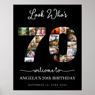 Affiche joyeux montage photo de 70e anniversaire look qui