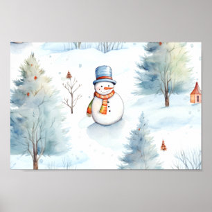 Affiche Joyeux Motif des Snowmen