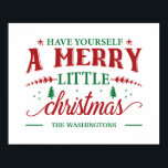 Affiche Joyeux Mur de Noël Art Imprimer Accueil Décor Post<br><div class="desc">Ajoutez un poster d'impression artistique à votre cadre préféré pour décorer votre mur ou manteau en cette période de Noël. Ce tirage présente une typographie rouge et verte avec le message d'accueil, "Ayez un joyeux petit Noël" - Personnalisez avec votre nom de famille ou année pour le décor de vacances...</div>