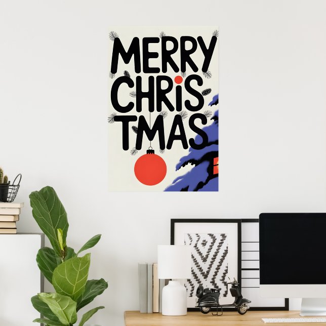 Affiche Joyeux Noël (Bureau à domicile)