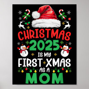 Affiche Joyeux Noël 2025 est mon premier Noël en tant que 