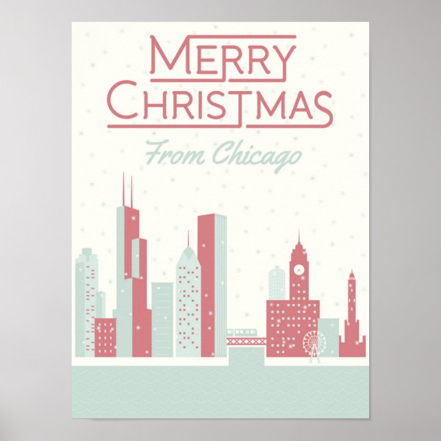 Affiche Joyeux Noël à Chicago (Devant)