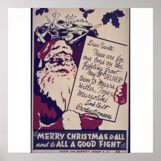 Affiche Joyeux Noël à tous et à tous un bon combat (Devant)